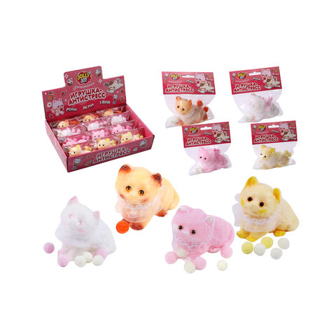 Игрушка-антистресс "КОТИК", 6 см, ассорти 4 цвета, дисплей, JOLLY JOT Игрушка-антистресс "КОТИК", 6 см, ассорти 4 цвета, дисплей, JOLLY JOT