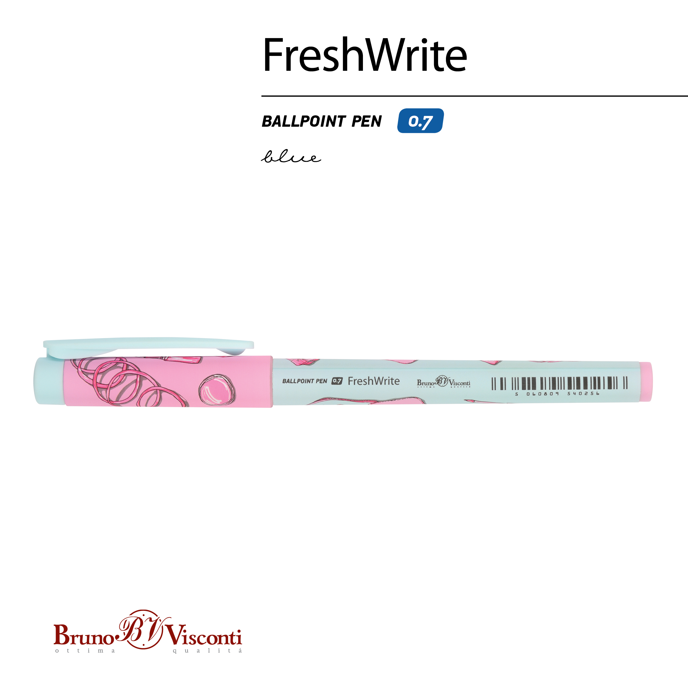 РУЧКА "FreshWrite. Life Style. Pink dream" ШАРИКОВАЯ 0.7 ММ, СИНЯЯ