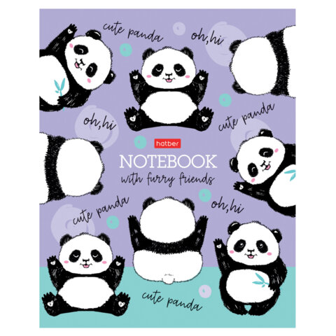 Тетрадь А5 48 л., HATBER скоба, клетка, матовая ламинация, "Пушистые Тетрадь А5 48 л., HATBER скоба, клетка, матовая ламинация, "Пушистые