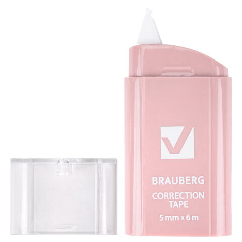 Корректирующая лента BRAUBERG COMPACT PASTEL, 5 мм х 6 м, корпус ассорти,
