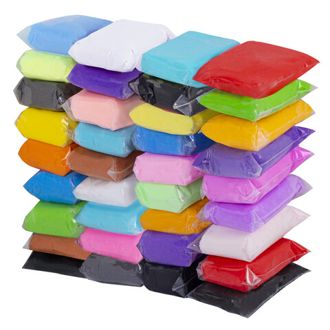 Пластилин супер лёгкий воздушный застывающий 36 штук (32 цвета + 2 белых + 2