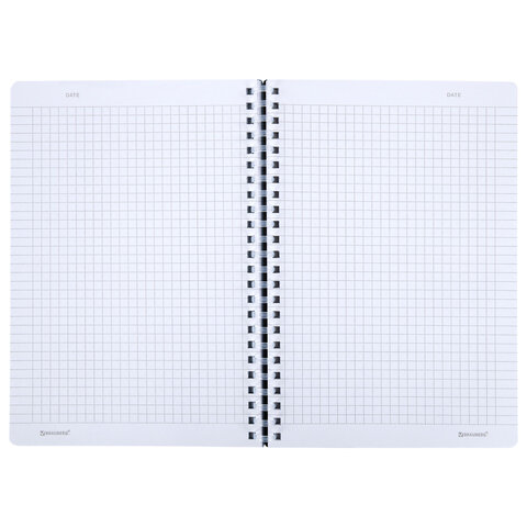 Тетрадь обложка пластик, А5 80 л., гребень мягкий, вырубка для ручки, клетка,