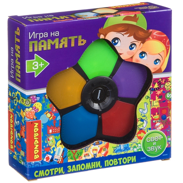 Настольная семейная игра Bondibon "НА ПАМЯТЬ", BOX 16х16х4см, Настольная семейная игра Bondibon "НА ПАМЯТЬ", BOX 16х16х4см,