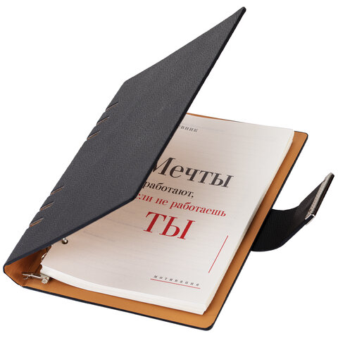 Ежедневник на кольцах в наборе с ручкой А5, 165x229 мм, BRAUBERG