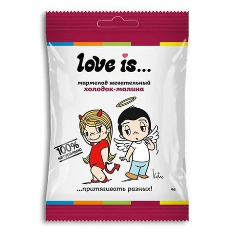 Мармелад жевательный LOVE IS "ЖуйМиксик" со вкусом холодок-малина, 20