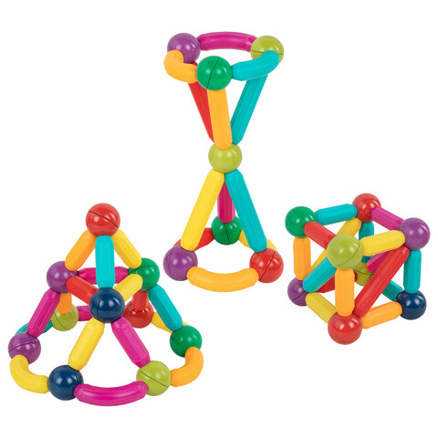 Магнитный конструктор MAGNETIC STICKS, 72 магнитные детали, BRAUBERG KIDS,