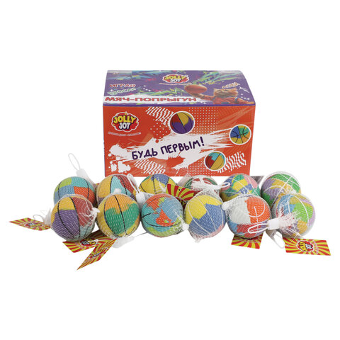 Мяч-попрыгун ЦВЕТНОЙ МИКС, 6 см, ТПР, ассорти, 12 цветов, JOLLY JOT (ДЖОЛЛИ Мяч-попрыгун ЦВЕТНОЙ МИКС, 6 см, ТПР, ассорти, 12 цветов, JOLLY JOT (ДЖОЛЛИ