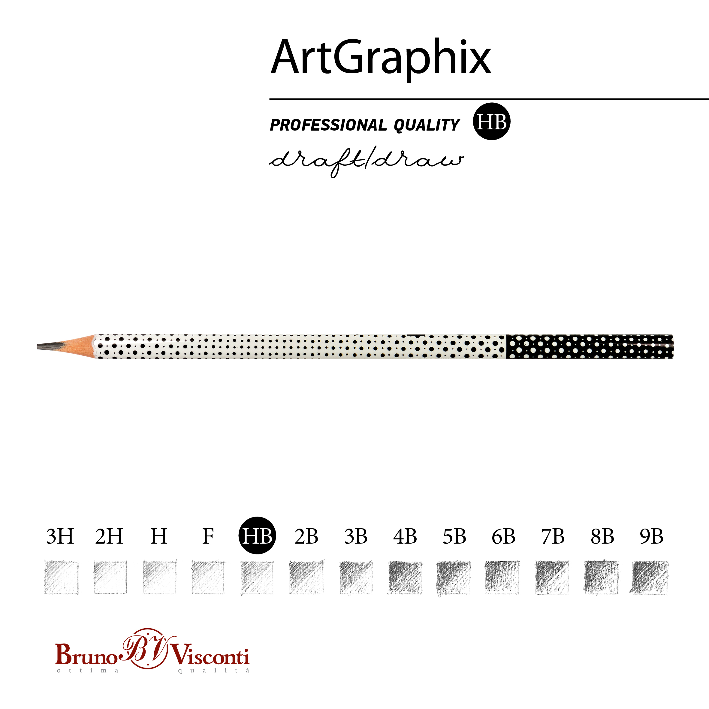 КАРАНДАШ ЧЕРНОГРАФИТОВЫЙ "ArtGraphix. Точки" НВ (пластиковый корпус)