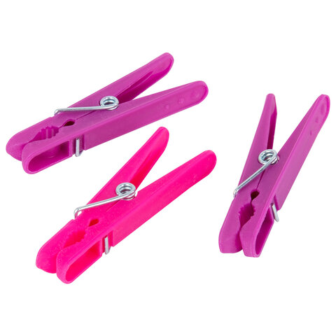 Прищепки бельевые 6,8 см, КОМПЛЕКТ 20 штук, пластик, ассорти, PRIMILA (ПРИМИЛА)