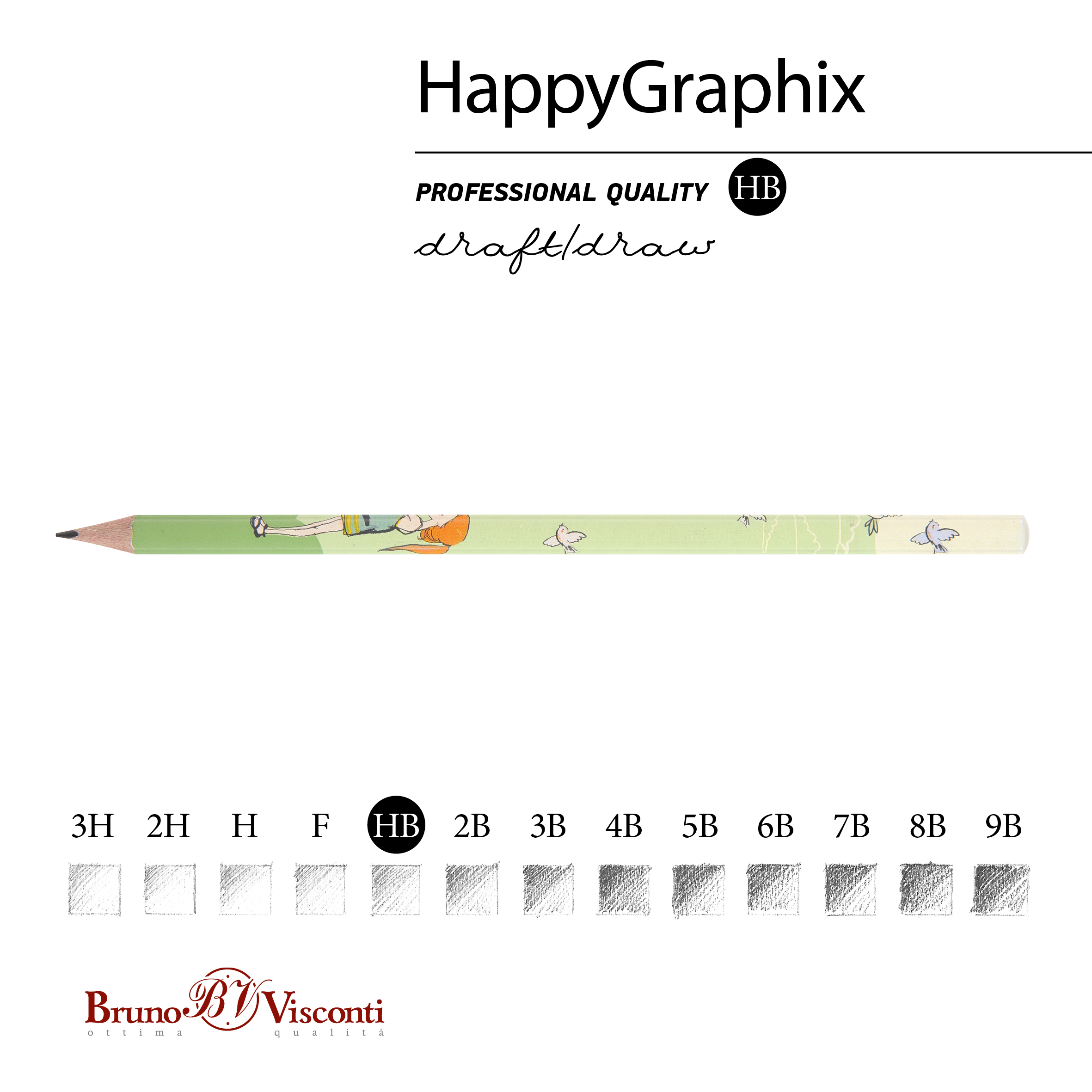 КАРАНДАШ ЧЕРНОГРАФИТОВЫЙ "HappyGraphix. Девочка и кролики" НВ