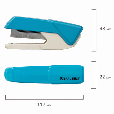 Степлер №24/6, 26/6 BRAUBERG "ADVANCED", до 20 листов, с