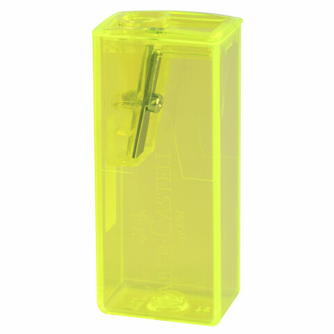 Точилка FABER-CASTELL, с контейнером, прямоугольная, пластиковая, детали