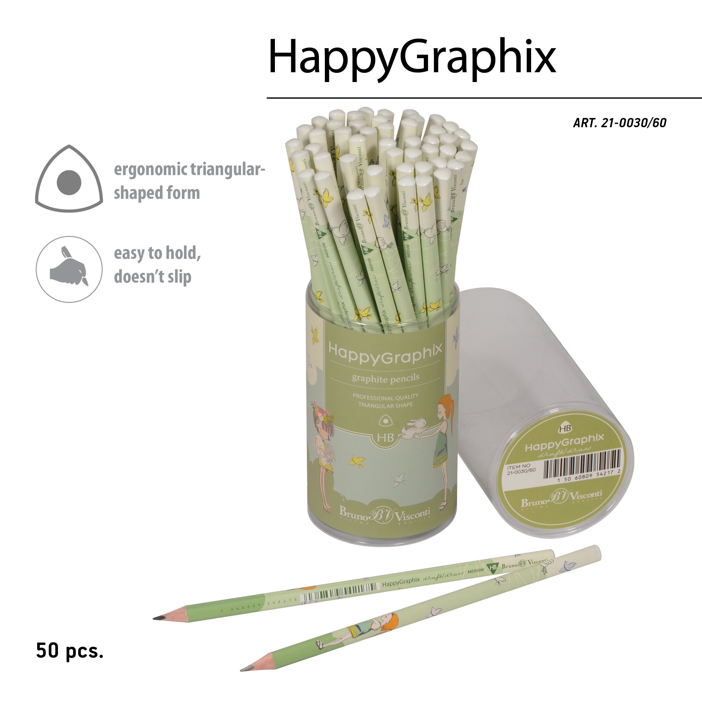 КАРАНДАШ ЧЕРНОГРАФИТОВЫЙ "HappyGraphix. Девочка и кролики" НВ