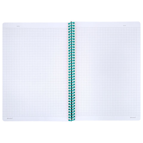 Тетрадь обложка пластик, А4 80 л., спираль пластик, резинка, клетка, BRAUBERG, Тетрадь обложка пластик, А4 80 л., спираль пластик, резинка, клетка, BRAUBERG,