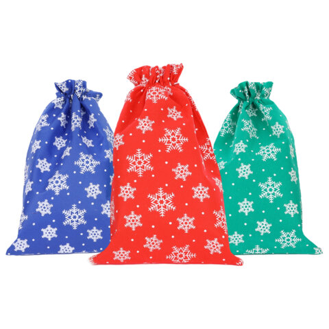 Подарочный мешок (1 шт.) новогодний, 30х20 см, "Snowflakes", нетканый