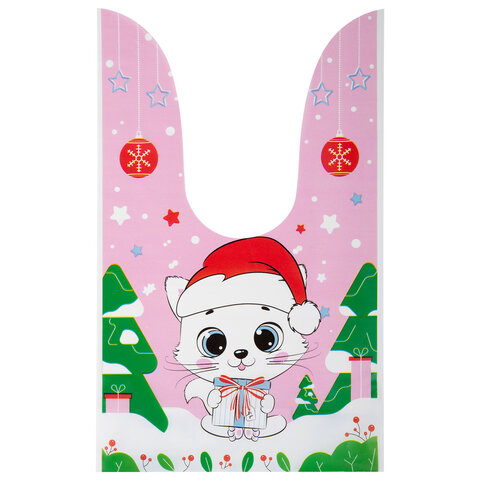 Пакетик подарочный НАБОР 35 штук, новогодний, 13,8х23 см, с зажимами, Пакетик подарочный НАБОР 35 штук, новогодний, 13,8х23 см, с зажимами,