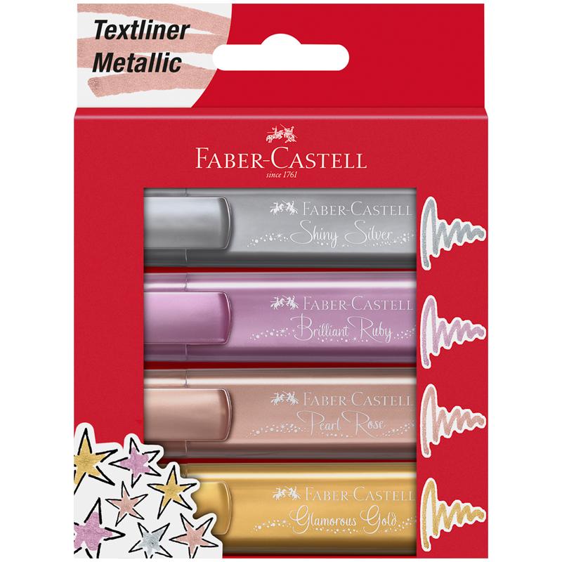 Набор текстовыделителей Faber-Castell "TL 46", 4 цв, металлик, 1-5 мм, Набор текстовыделителей Faber-Castell "TL 46", 4 цв, металлик, 1-5 мм,
