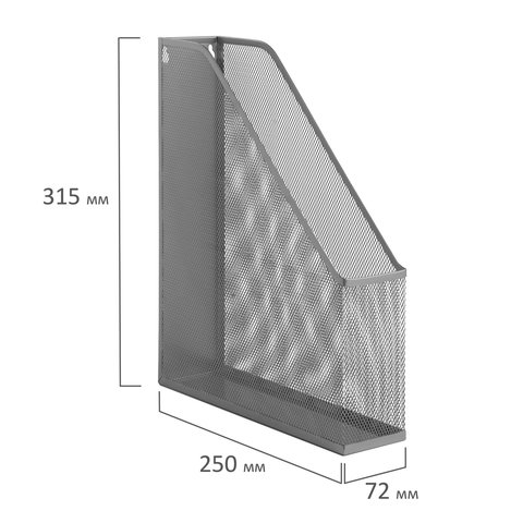 Лоток вертикальный для бумаг BRAUBERG "Germanium" (250х72х315 мм),