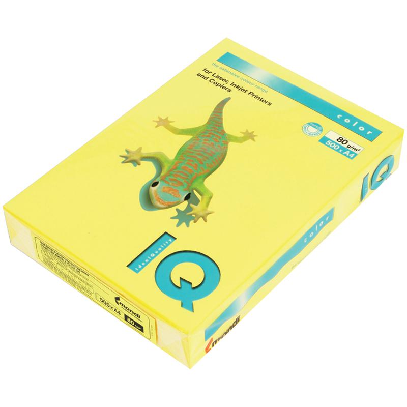 Бумага "IQ Color intensive" А4, 80г/м2, 500л. (канареечно-жёлтый): Бумага "IQ Color intensive" А4, 80г/м2, 500л. (канареечно-жёлтый):