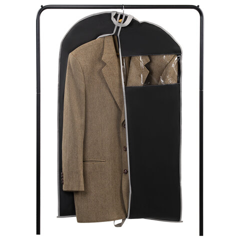 Чехлы для одежды на молнии с ручками дорожный 60х100 см, КОМПЛЕКТ 2 шт,. черный, Чехлы для одежды на молнии с ручками дорожный 60х100 см, КОМПЛЕКТ 2 шт,. черный,