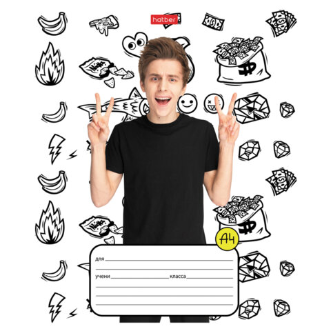 Тетрадь 12 л., HATBER клетка, обложка картон, "Влад А4" (микс в Тетрадь 12 л., HATBER клетка, обложка картон, "Влад А4" (микс в