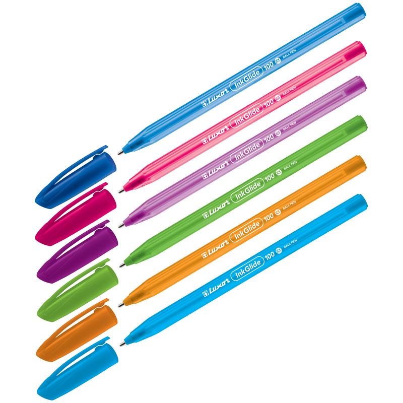 Ручка шариковая Luxor "InkGlide 100 Icy" синяя, 0,7мм, трехгран., Ручка шариковая Luxor "InkGlide 100 Icy" синяя, 0,7мм, трехгран.,