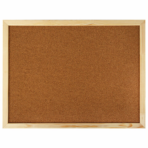 Доска пробковая для объявлений 45х60 см, деревянная рамка, ГАРАНТИЯ 10 лет,