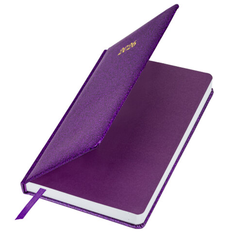 Ежедневник датированный 2026 А5 138x213 мм BRAUBERG Sparkle, под кожу, блестки,