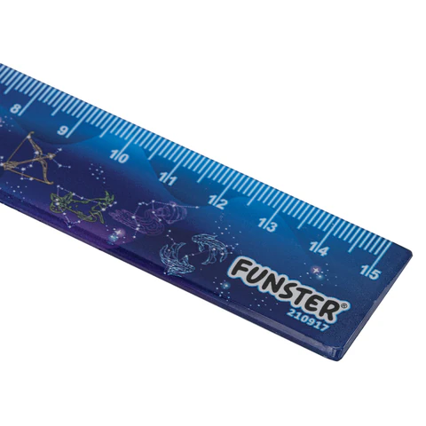 Линейка пластиковая 15 см, FUNSTER (ФАНСТЕР), "КОСМОС", ассорти,