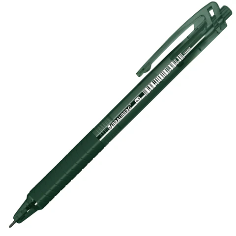 Ручка шариковая автоматическая с грипом BRAUBERG "CLASSIC DARK COLOR",