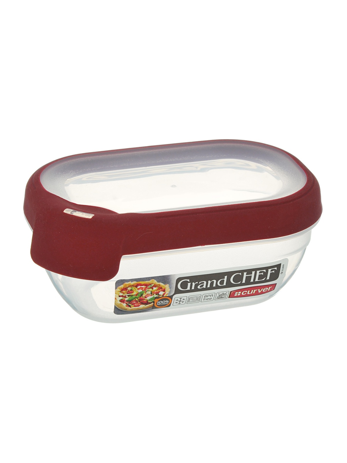 Grand chef. Емкость для морозилки и СВЧ Grand Chef 4.0л прямоугольная (синяя крышка).