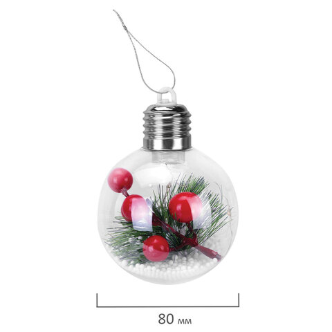 Шары ёлочные 8 см, "Charming Winter", пластик, АССОРТИ 3 дизайна, с