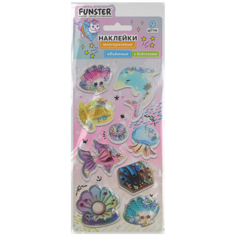 Наклейки объемные "Для девочек" с блестками, 17,5х9 см, ассорти 6 Наклейки объемные "Для девочек" с блестками, 17,5х9 см, ассорти 6