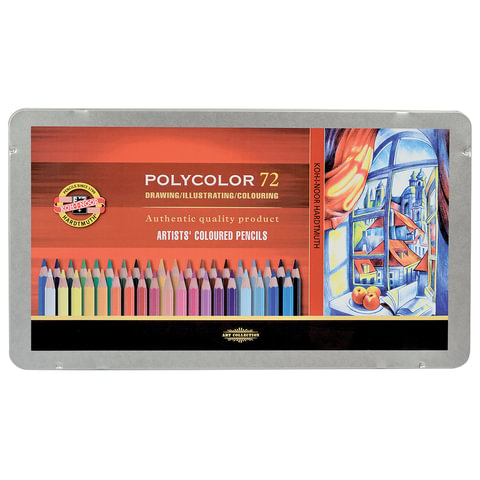 Карандаши цветные художественные KOH-I-NOOR "Polycolor", 72 цвета, 3,8