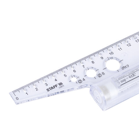 Линейка с роликом (рейсшина) 30 см, металлический ролик, картонная коробка,