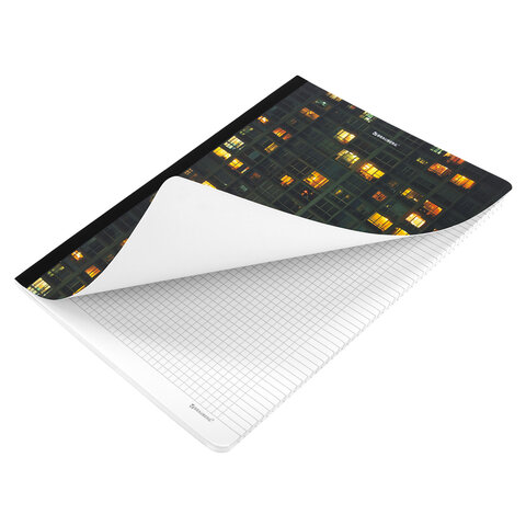 Тетрадь А4 96 л. BRAUBERG, на сшивке с корешком, клетка, обложка картон, Тетрадь А4 96 л. BRAUBERG, на сшивке с корешком, клетка, обложка картон,