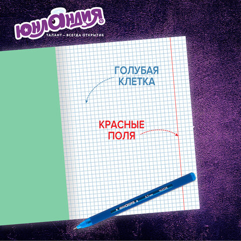 Тетради ДЭК 12 л. КОМПЛЕКТ 20 шт. с ЗЕЛЁНОЙ обложкой, ЮНЛАНДИЯ, клетка, 106741