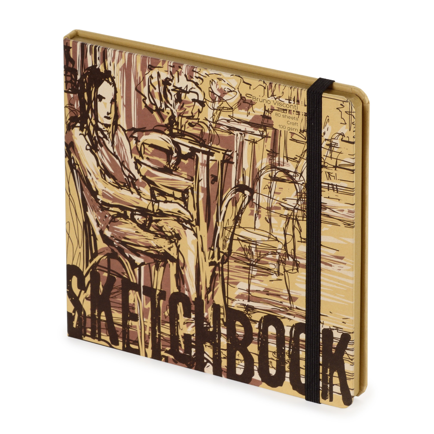 SKETCHBOOK BV, 200х200 мм, 80Л, КРАФТ 100 гр, В ТВЕРДОМ ПЕРЕПЛЕТЕ (3 ВИДА)