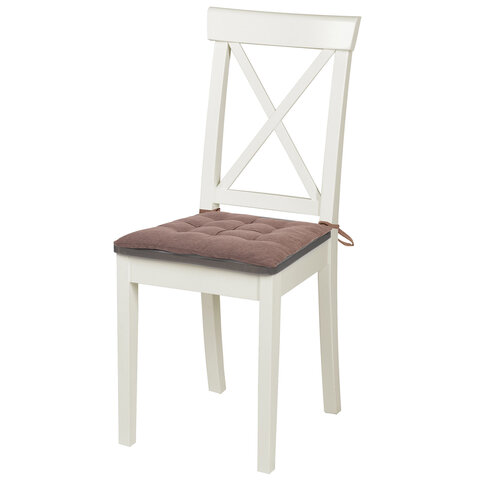 Подушка на стул "РОГОЖКА", 40x40 см, полиэстер, коричневая, PRIMILA