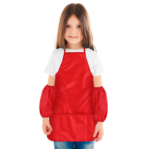 Фартук с нарукавниками для уроков труда ПИФАГОР, 3 кармана, увеличенный размер,