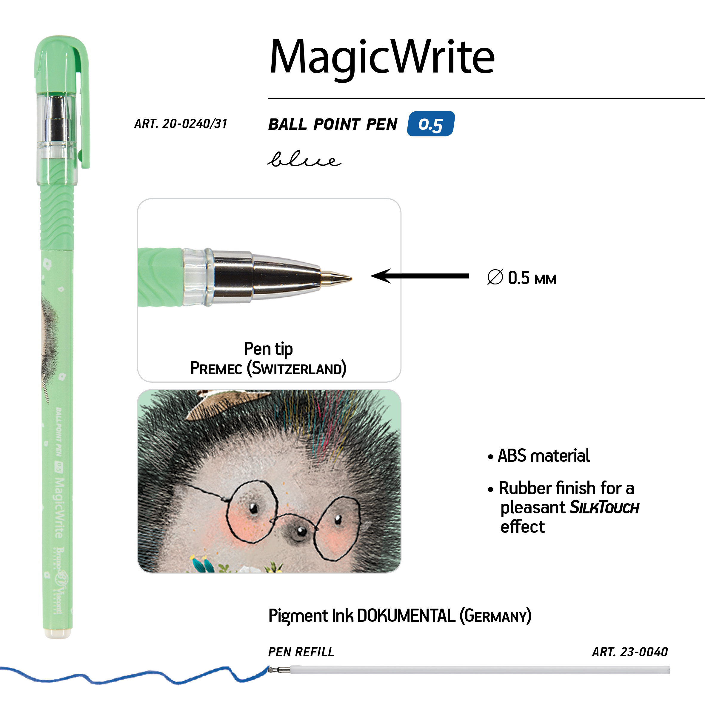 РУЧКА "MagicWrite. Forest Dream. Ежик с букетом" ШАРИКОВАЯ, 0.5 ММ, РУЧКА "MagicWrite. Forest Dream. Ежик с букетом" ШАРИКОВАЯ, 0.5 ММ,