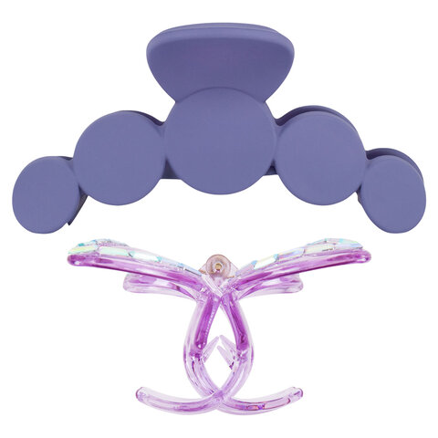 Крабы для волос НАБОР 2 шт., 7 см / 10 см, глянцевый, soft-touch, фиолетовый, Крабы для волос НАБОР 2 шт., 7 см / 10 см, глянцевый, soft-touch, фиолетовый,