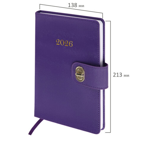 Ежедневник датированный 2026 А5 138х213 мм, BRAUBERG "Elegant", под