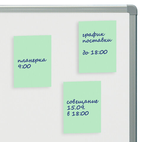 Блок самоклеящийся (стикеры) STAFF STANDARD, ПАСТЕЛЬНЫЙ 76х51 мм, зеленый, 100