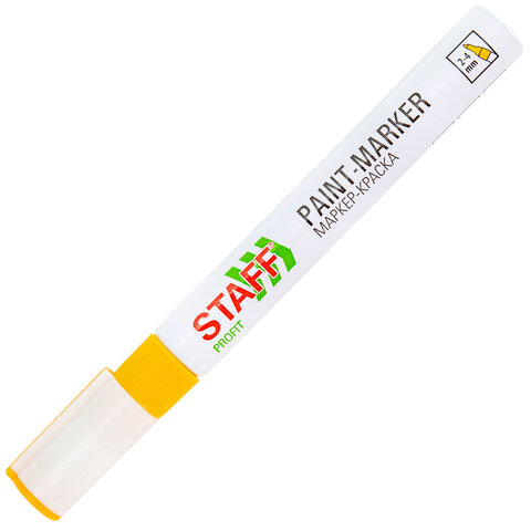 Маркер-краска лаковый (paint marker) 2-4 мм, ЖЕЛТЫЙ, НИТРО-ОСНОВА, STAFF PROFIT, Маркер-краска лаковый (paint marker) 2-4 мм, ЖЕЛТЫЙ, НИТРО-ОСНОВА, STAFF PROFIT,