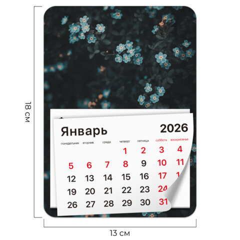 Календарь отрывной на магните на 2026 г., BRAUBERG, 130х180 мм, склейка,