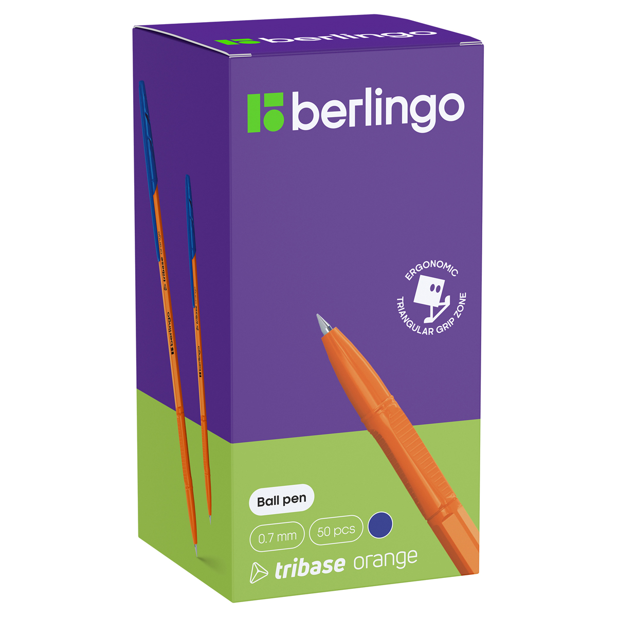 Ручка шариковая Berlingo "Tribase Orange" синяя, 0,7мм. УЦЕНКА