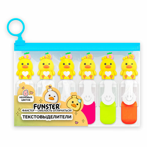 Набор текстовыделителей с топперами 6 ЦВЕТОВ НЕОН, "НЕЖНЫЕ ЦЫПЛЯТА", Набор текстовыделителей с топперами 6 ЦВЕТОВ НЕОН, "НЕЖНЫЕ ЦЫПЛЯТА",