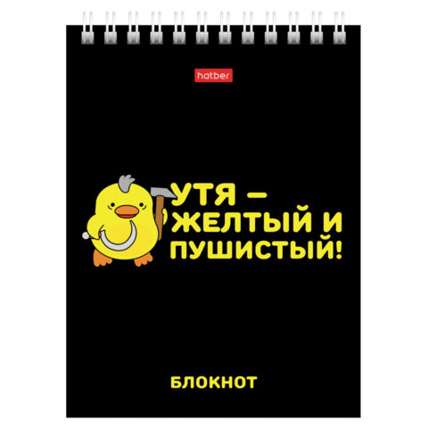 Блокнот МАЛЫЙ ФОРМАТ А6, 40 л., гребень, картон, клетка, HATBER,