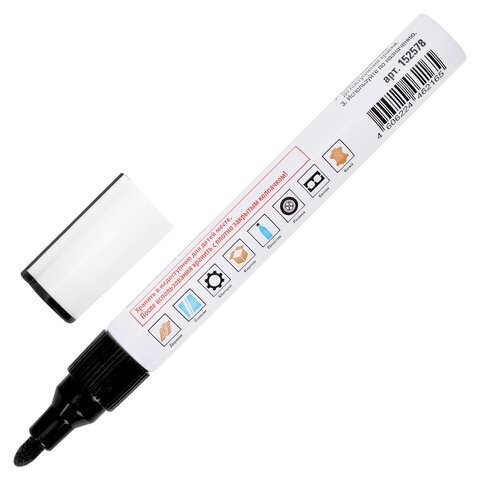 Маркер-краска лаковый (paint marker) 2-4 мм, ЧЕРНЫЙ, НИТРО-ОСНОВА, STAFF PROFIT, Маркер-краска лаковый (paint marker) 2-4 мм, ЧЕРНЫЙ, НИТРО-ОСНОВА, STAFF PROFIT,